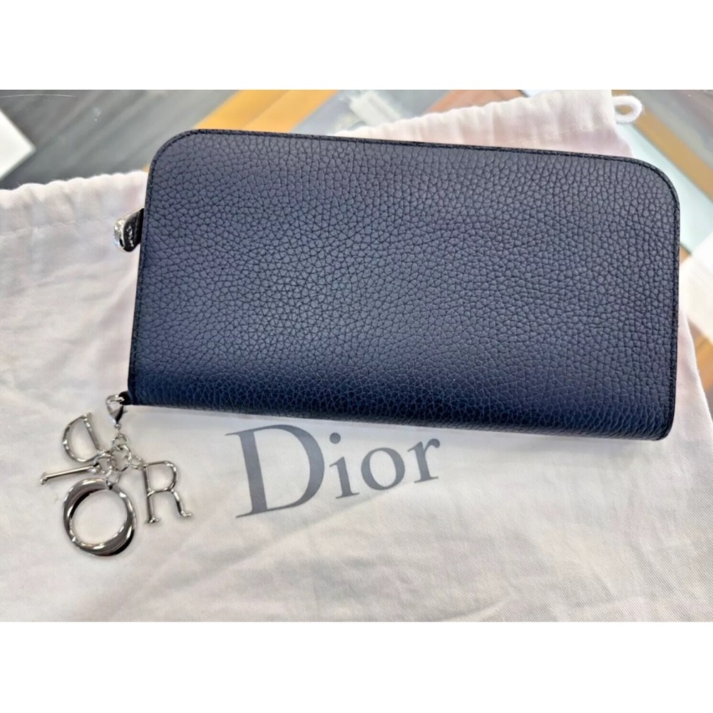 Dior Diorissimo Navy Blue Leather Wallet